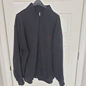 Polo Ralph Lauren Performance Full Zip Pony Sweater Jacket Gray Men's Sz 2XTall